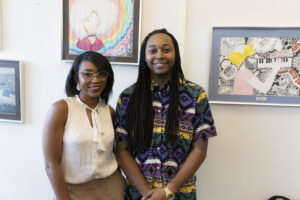 Two high school students in the South Chicago Suburbs pose during the event.